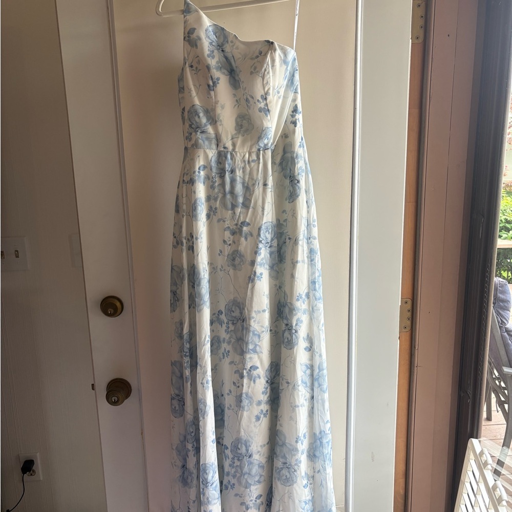 AW Bridal Elegant Blue Floral Women's Bridesmaid Dress